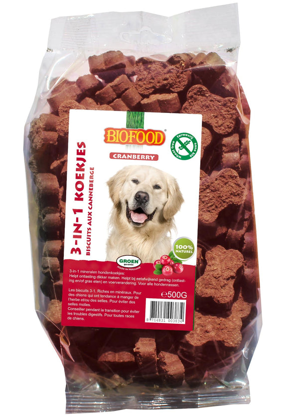 BIOFOOD 3IN1 KOEKJES CRANBERRY 500 GR