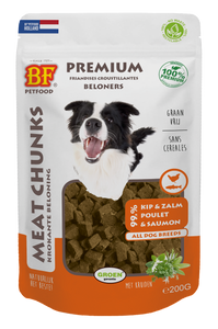 BIOFOOD MEAT CHUNKS KIP&ZALM 200 GR