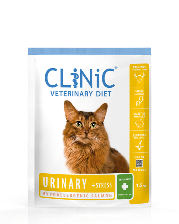 CLINIC CAT URIN+STRESS SALMON 1.5 KG