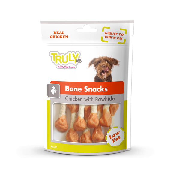 TRULY DOG BONE SNACK CHCK/RAWHD 90 GR