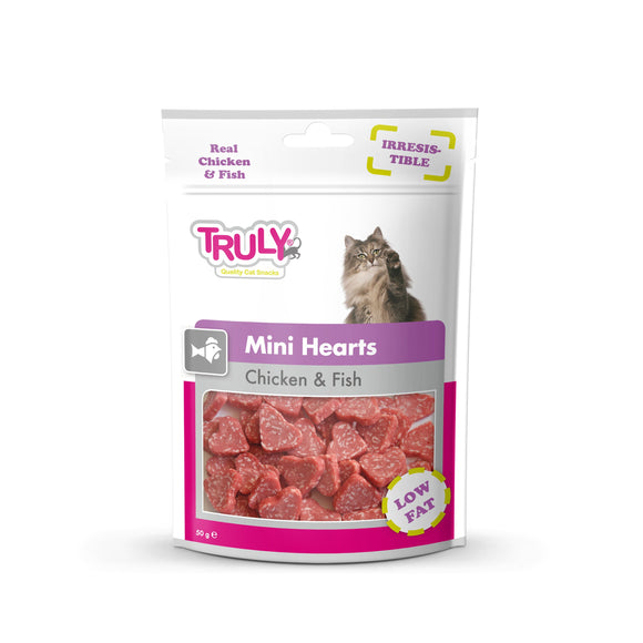 TRULY CAT MINI HEARTS CHICK&FISH 50 GR