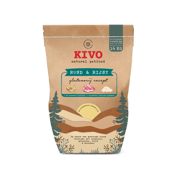 KIVO RUND&RIJST GLUTENVRIJ 14 KG