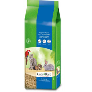 Cat's Best Universal 40 liter 22 kg Cat's Best Universal is een zeer goed absorberende pellet bodembedekker. Deze is zowel geschikt voor kleindierverblijven als de kattenbak. De pellets zijn biologisch afbreekbaar en helpen nare geurtjes voorkomen. Goede absorptie Geschikt voor verschillende dieren.