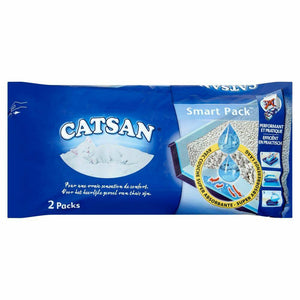 Catsan Hygiene Plus Smart Pack® Catsan smartpack is de kant-en-klare verpakking voor in de kattenbak. Dankzij zijn unieke vormgeving kunt je deze kattenbakvulling heel gemakkelijk over de randen van de kattenbak rollen. Catsan hygiëne plus bestaat uit fijne mineraalkorrels.