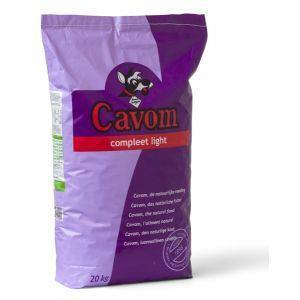Cavom Light Hondenvoer helpt bij overgewicht Cavom light is een volledige voeding voor honden met overegewicht of voor honden met weinig lichaamsbeweging. Je kan Cavom Light ook gebruiken als je hond weer wil groeien na een castratie of sterilisatie. De brokken zijn geperst en zeer licht verteerbaar. 