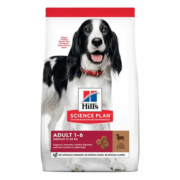 Hills Canine Adult Medium Lam & Rijst 12kg is samengesteld voer om te beantwoorden aan de energiebehoeften van honden in de bloei van hun leven. Gemaakt met hoogwaardige, licht verteerbare ingrediënten. Omega 6-vetzuren en vitamine E voor een mooie huid en vacht Hoogwaardige lam en rijst voor een gezonde spijsvertering