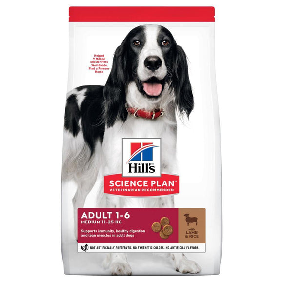 Hill's Canine Adult Medium Lam en Rijst 2,5 kg voer is geschikt voor volwassen honden van middelgrote rassen van 1 tot 6 jaar oud. Dit hondenvoer is speciaal samengesteld om gezonde spieren en vitale organen te helpen behouden. Evenwichtige voeding Ondersteunt sterke spieren Bevordert een gezonde spijsvertering