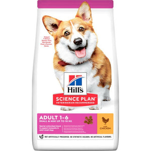 Hills Canine Adult Small & Mini Kip 3 kg Groot in klein van formaat is hondenvoer op maat voor de behoeften van kleine en mini honden in de bloei van hun leven. Speciaal gemaakt met de kleinste brokjes. Licht verteerbare ingrediënten voor een gezonde spijsvertering Voedzame mix van omega 6-vetzuren & vitamine E