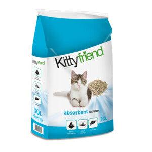 De absorberende kattenbakvulling van Kitty Friend is handig en zuinig in gebruik. De kattenbakvulling is gemaakt van 100% natuurlijke klei met een hoge absorptiekracht. Hierdoor is de kattenbakvulling hygiënisch en betrouwbaar. De absorberende kattenbakvulling voorkomt ongewenste geuren en is handig en praktisch