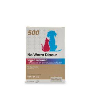 No Worm Diacur worden de meest voorkomende spoel-, zweep-, haak- en lintwormsoorten bij hond en kat bestreden. Deze productlijn bestaat uit tabletten (250 mg en 500 mg) en een speciale pasta (PetPaste). De No Worm Diacur PetPaste bestrijdt de Giardia parasiet (Fenbendazol behandeling). Bestaat uit tabletten