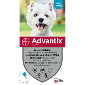 Advantix parasietbehandeling spot-on hond 100 6pip - UwDiervoeding.nl