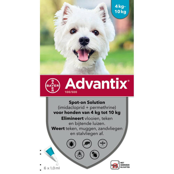 Advantix parasietbehandeling spot-on hond 100 6pip - UwDiervoeding.nl